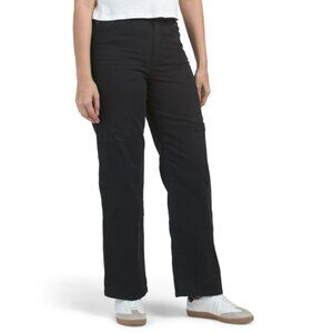 D. JEANS Black High Waist Twill 5 Pocket Wide Leg Pants